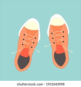 Vector illustration with a pair of red sneakers