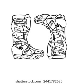 vector illustration of a pair of safety boots for motorcyclists