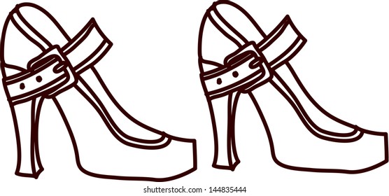 Ilustração vetorial de um par de sapatos