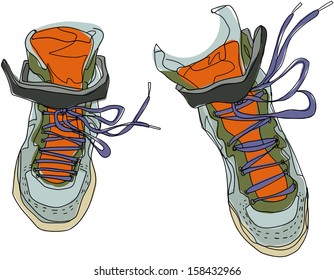 Ilustración vectorial de un par de zapatos