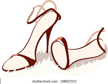Vector illustration of a pair of shoes for women
