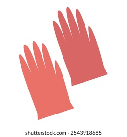 Vector illustration of a pair of simple red gloves.