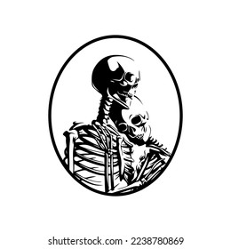 vector illustration of a pair of skeletons