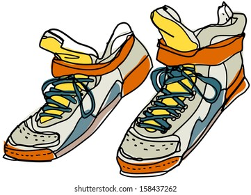 Vector illustration of a pair of sneakers