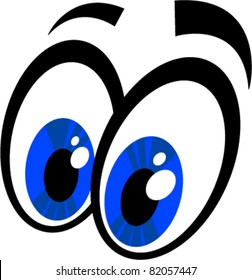 Vector illustration of a pair of surprised / excited cartoon eyes.