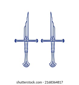 vector illustration of a pair of swords