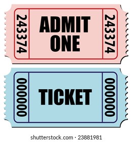 vector illustration of a pair of tickets isolated on white