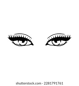 vector illustration of a pair of woman's eyes