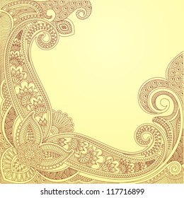 vector illustration of paisley design in vintage style