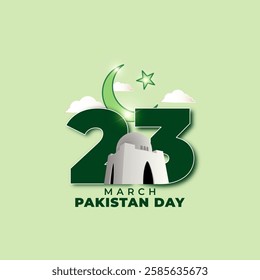 Vector illustration of Pakistan Day social media template