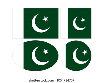 vector illustration of Pakistan flags 