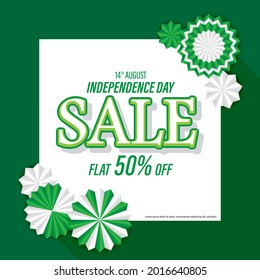 vector illustration for Pakistan independence day sale banner