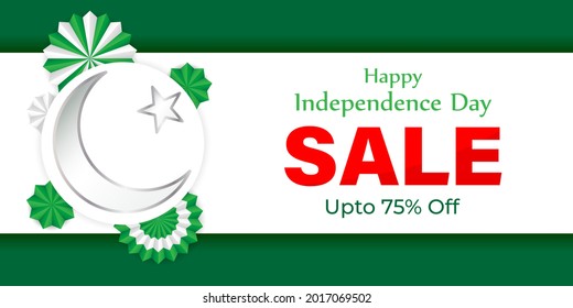 vector illustration for Pakistan independence day sale banner