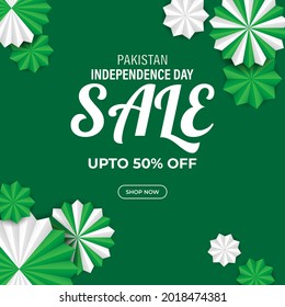 vector illustration for Pakistan independence day sale banner