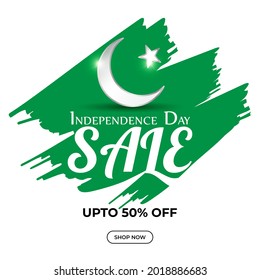 vector illustration for Pakistan independence day sale banner