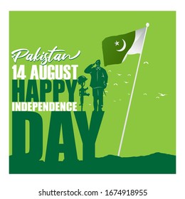 vector illustration for Pakistan independence day-14th August