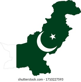 vector illustration of Pakistan map with flag