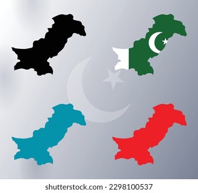 Vektorgrafik von Pakistan auf weißem Farbverlauf-Hintergrund