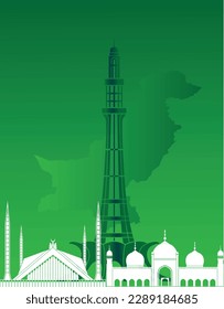 Vector illustration for pakistan monuments