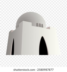 Vector illustration of Pakistan National Mausoleum on transparent background