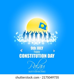 Vector illustration for Palau Constitution Day banner