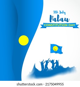 Vector illustration for Palau Constitution Day banner