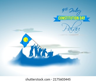 Vector illustration for Palau Constitution Day banner