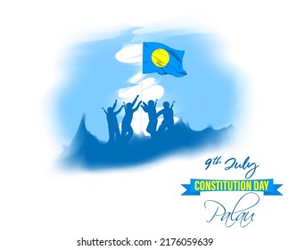 Vector illustration for Palau Constitution Day banner