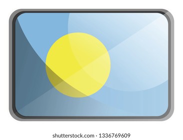 Vector illustration of Palau flag on white background.