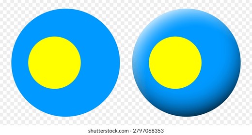 Vector illustration of Palau flag set on transparent background