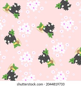 vector illustration of pale pink background with lotus flowers and spa stones