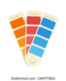 Vector illustration of a palette with different shades of colors.  Beautiful coloring design isolated on white background. 