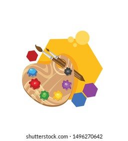 vector illustration with a palette for paints