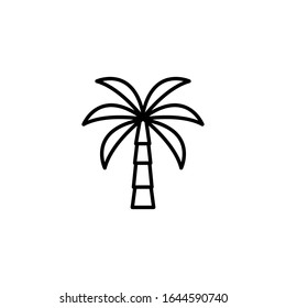 Vector illustration, palm icon. Line design template