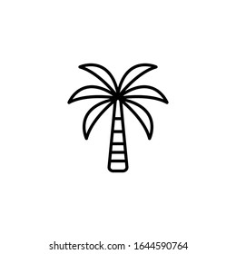Ilustración vectorial, icono de la palma. Plantilla de diseño de línea