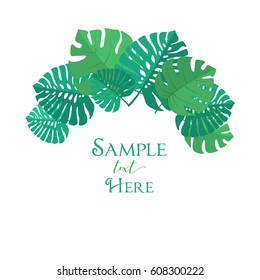 Vector illustration of palm leaf decoration. Exotic tree palm leaf