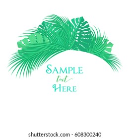Vector illustration of palm leaf decoration. Exotic tree palm leaf