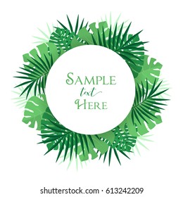 Vector illustration of palm leaf decoration. Exotic tree palm leaf