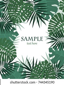 Vector illustration of palm leaf decoration. Exotic tree palm leaf