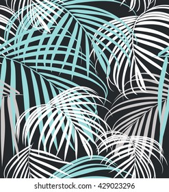 vector illustration of palm leaf seamless pattern