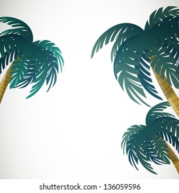 Vector Illustration of Palm Leaves on White Background