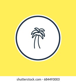 Vector Illustration Of Palm Outline. Beautiful Season Element Also Can Be Used As Island  Element.