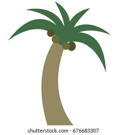 Vector illustration a palm and the sun.