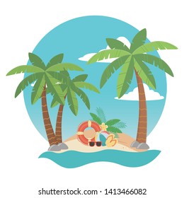 vector illustration Palm tree design, Summer vacation vector illustration