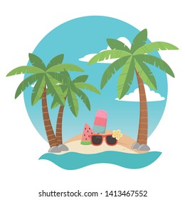 vector illustration Palm tree design, Summer vacation vector illustration