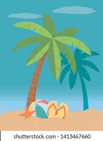vector illustration Palm tree design, Summer vacation vector illustration