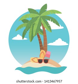 vector illustration Palm tree design, Summer vacation vector illustration