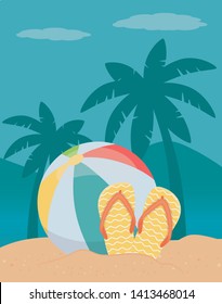 vector illustration Palm tree design, Summer vacation vector illustration