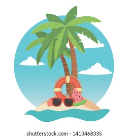 vector illustration Palm tree design, Summer vacation vector illustration