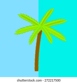 Vector illustration of a palm tree in flat style.